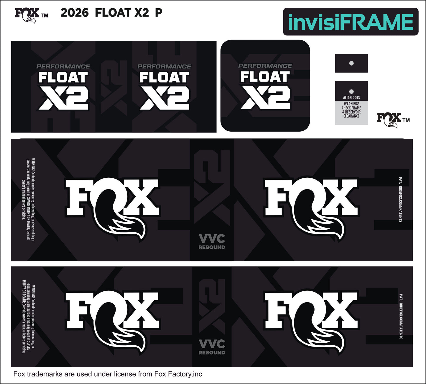 Fox Float X2 Performance 2026 Decals