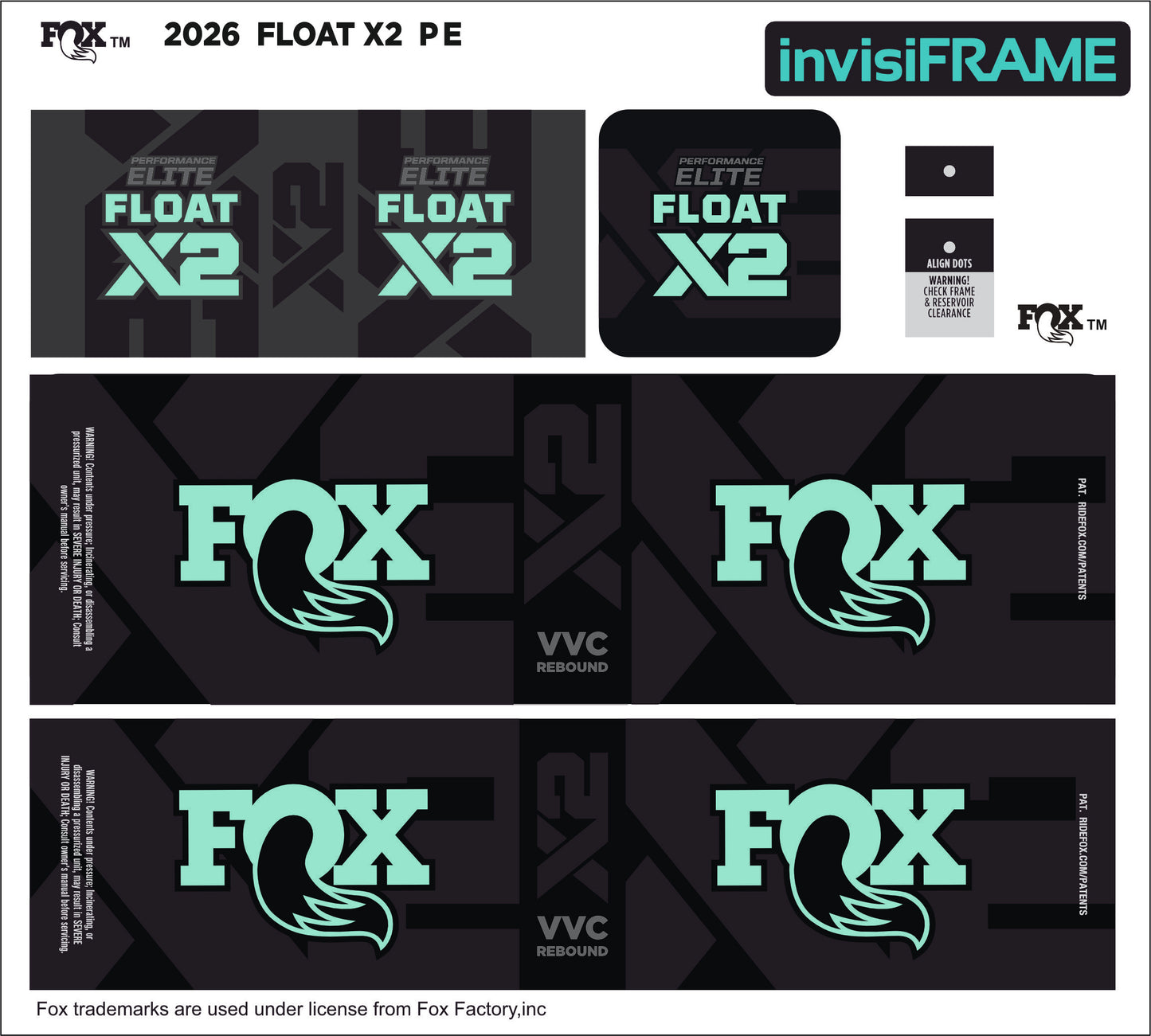 Fox Float X2 Performance Elite 2026 Decals