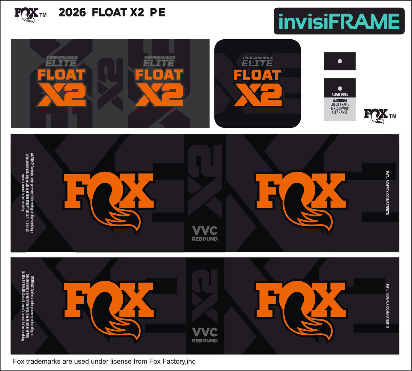 Fox Float X2 Performance Elite 2026 Decals