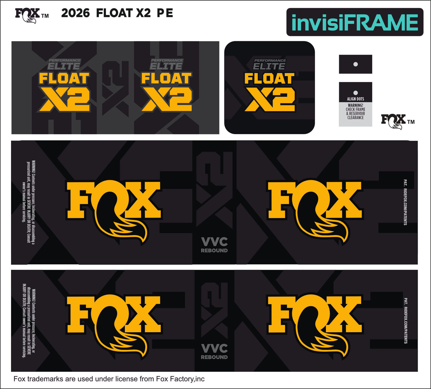 Fox Float X2 Performance Elite 2026 Decals