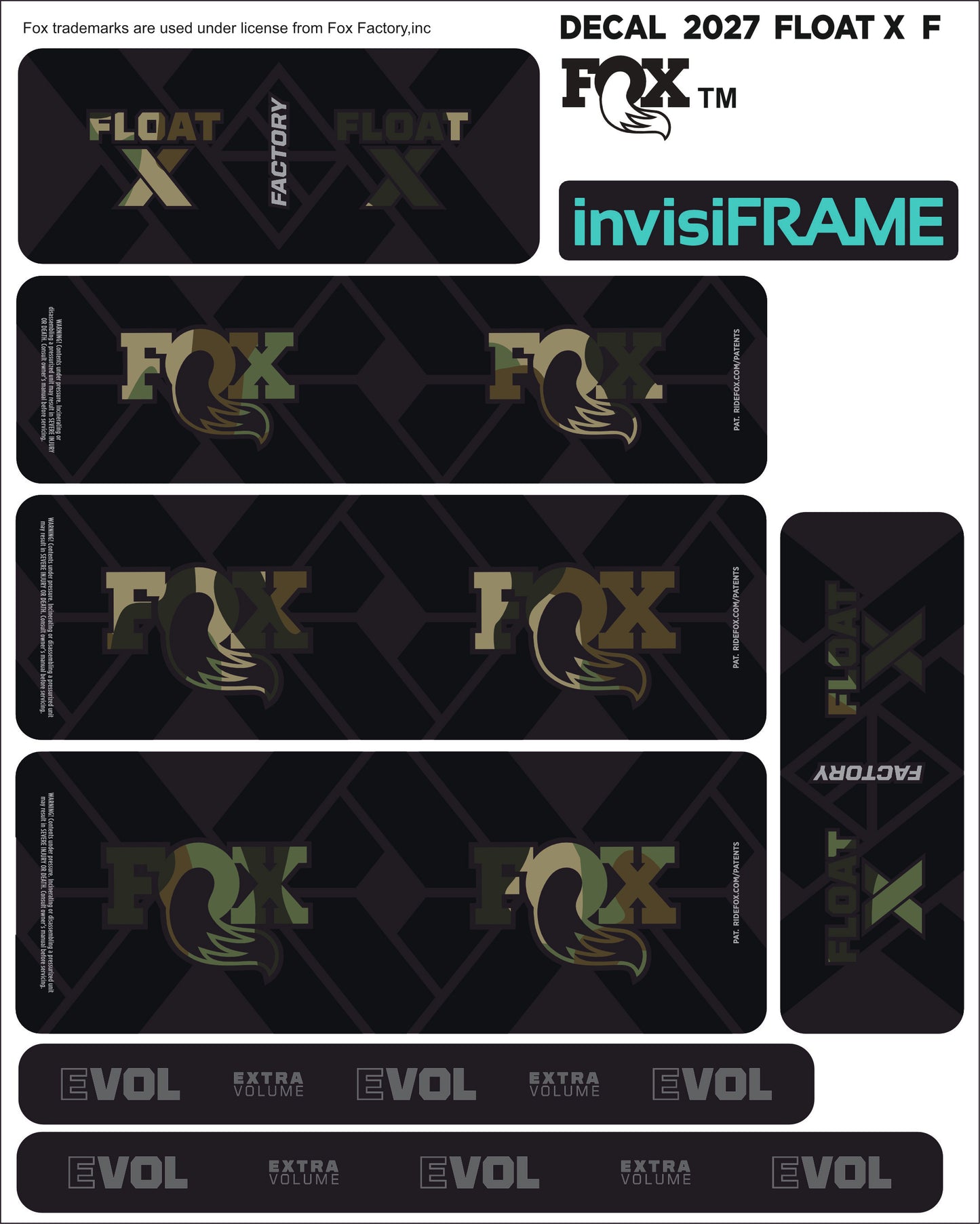 Fox Float X Factory 2027 Decals
