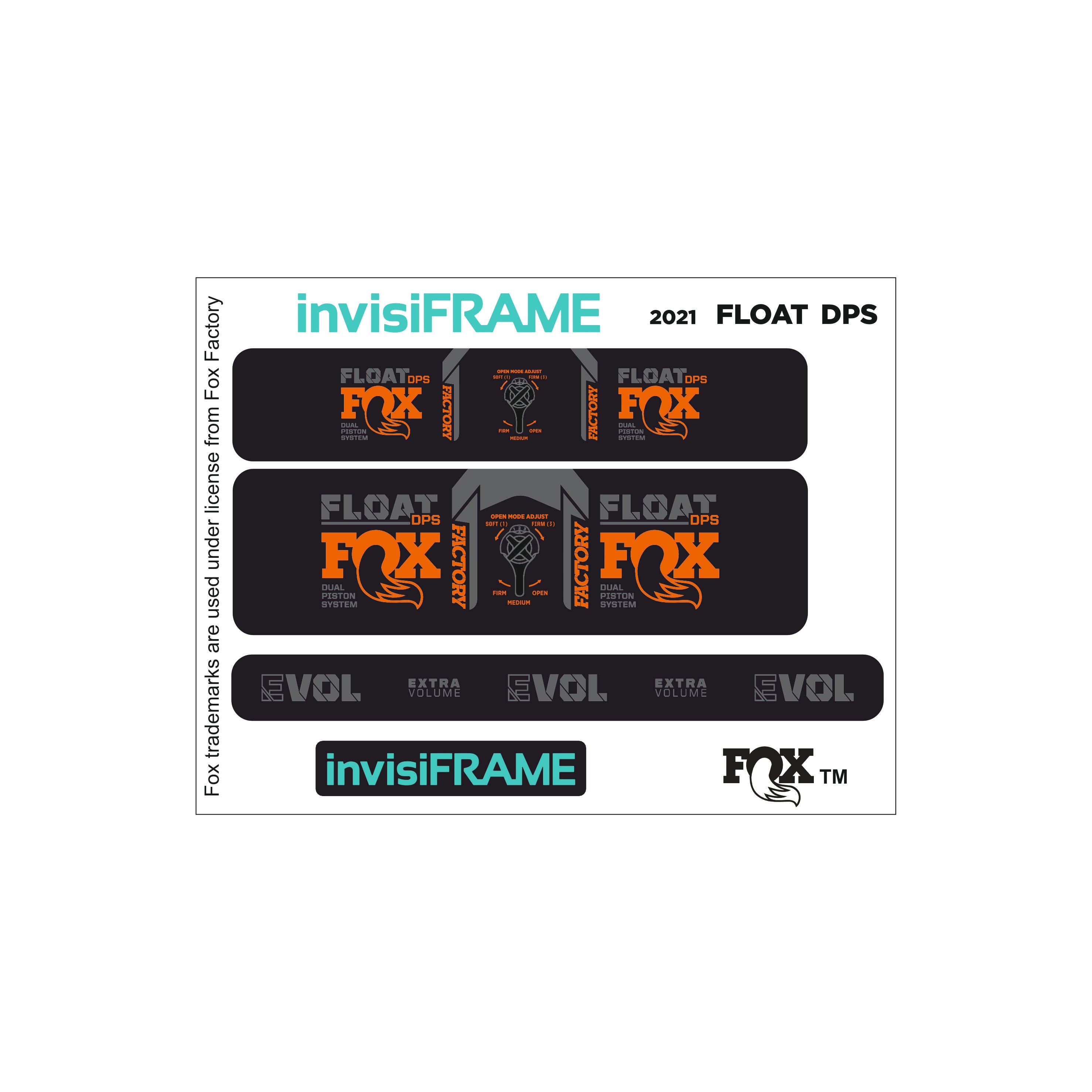 Fox Float DPS Factory 2021 Decals | invisiFRAME Custom Decals – invisiframe
