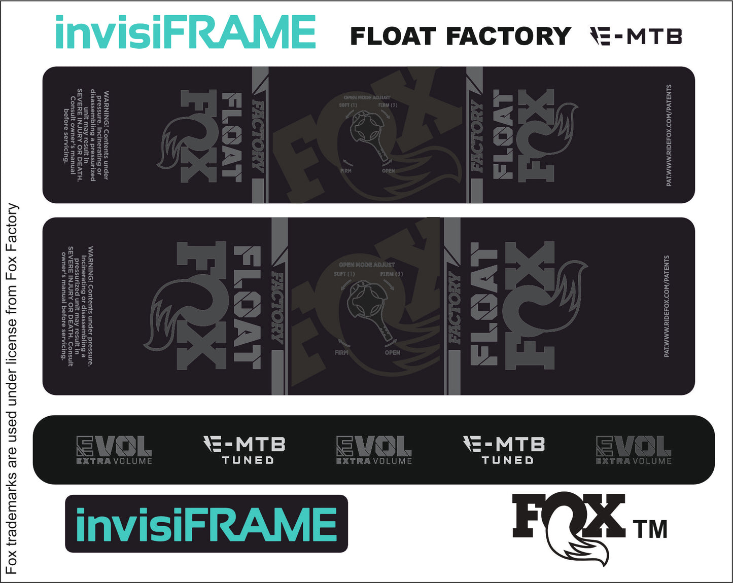 Fox Float Factory E MTB TUNED 2024 Decals
