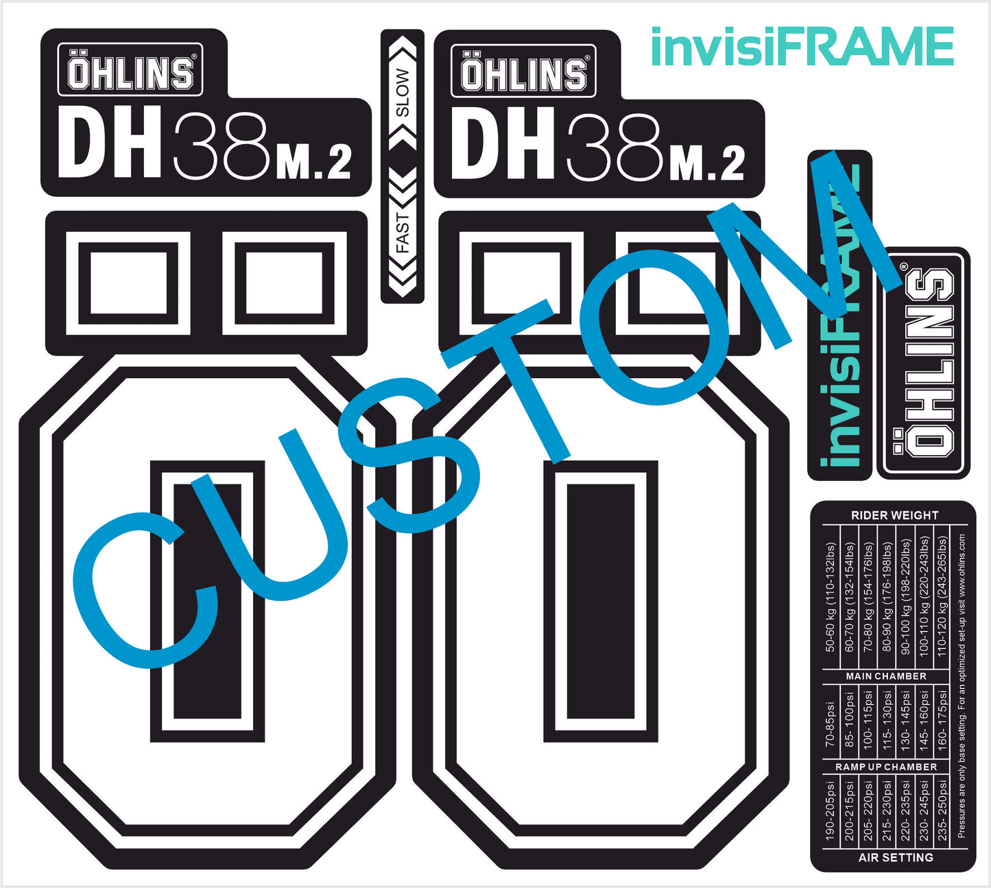 Ohlins DH38 M.2 Fork Decals 2025