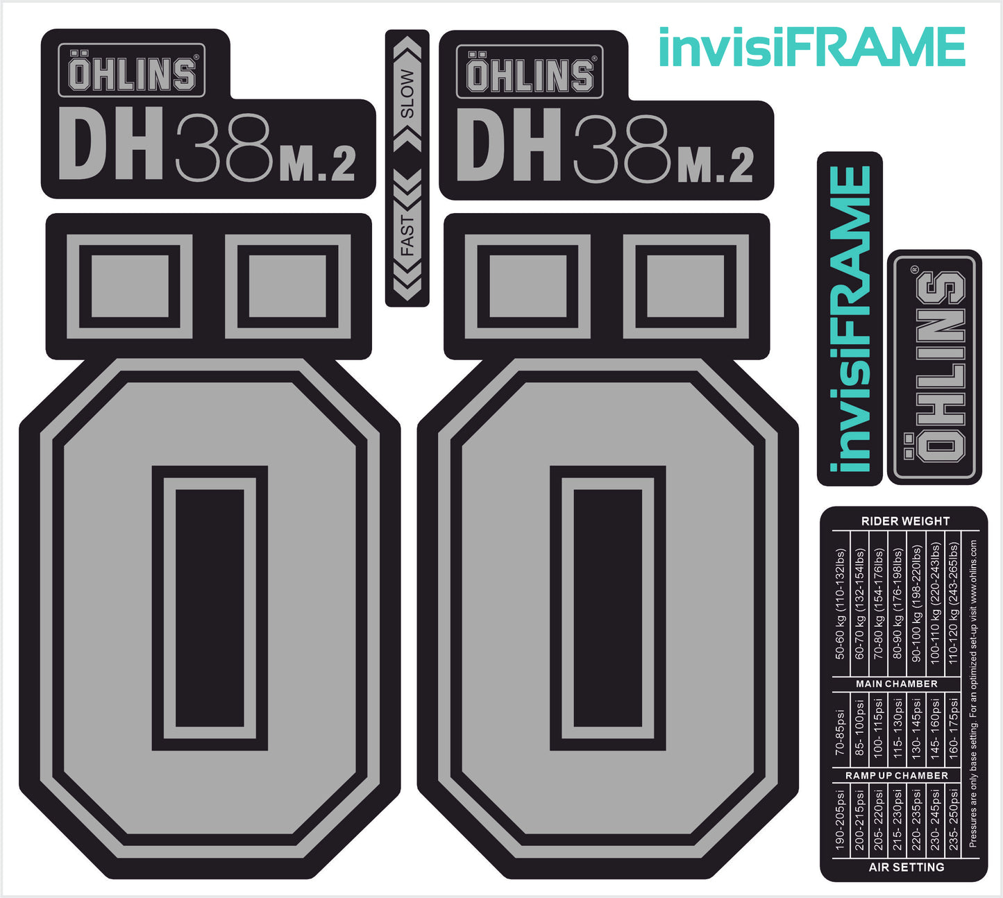 Ohlins DH38 M.2 Fork Decals 2025