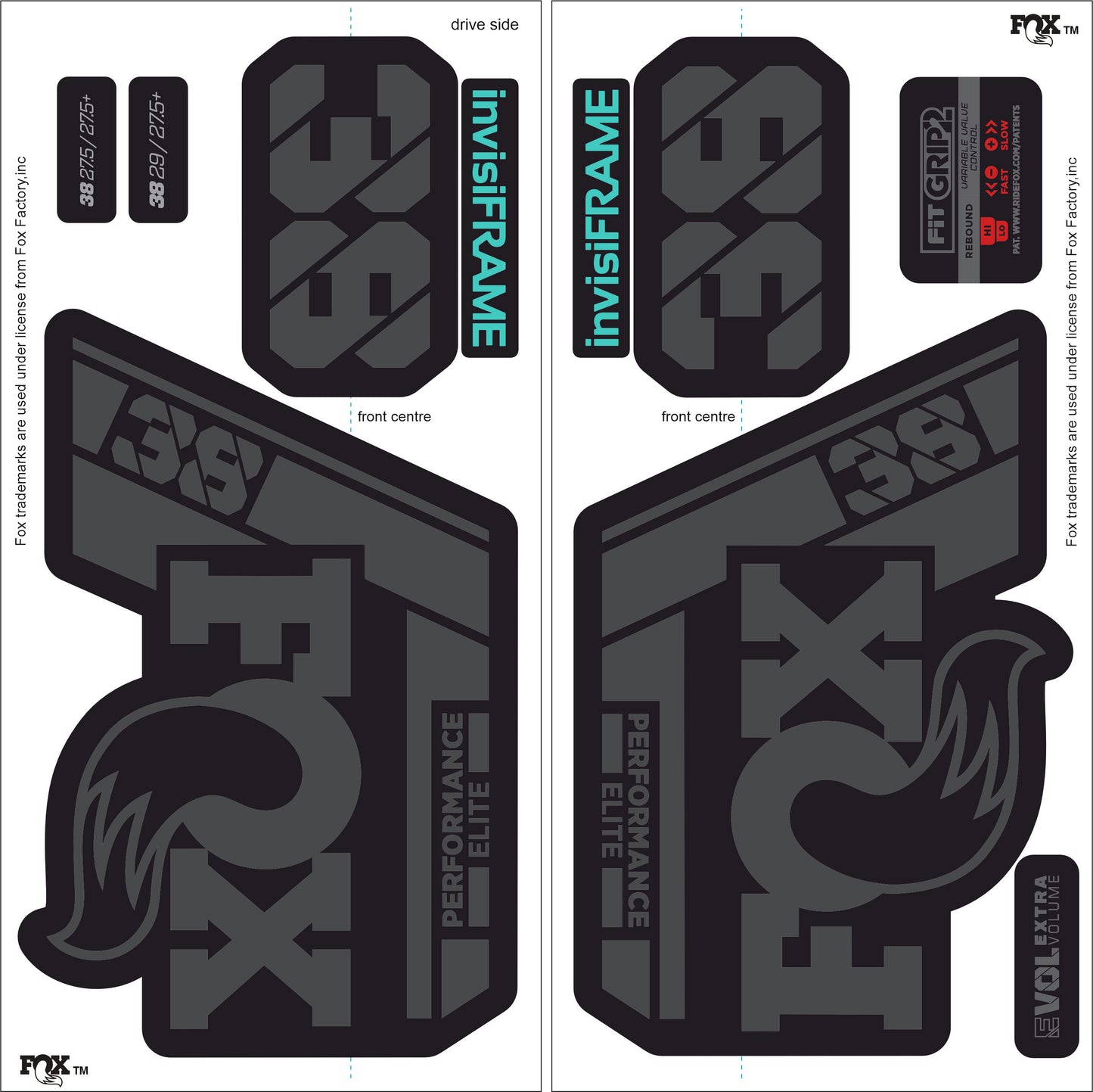 Fox 38 Performance Elite 2021 Decals