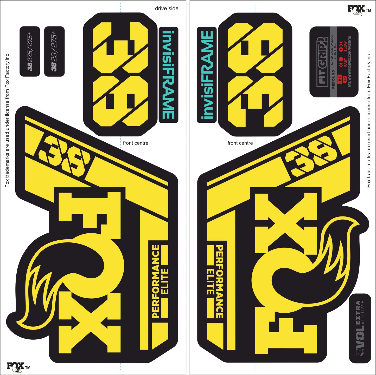 Fox 38 Performance Elite 2021 Decals