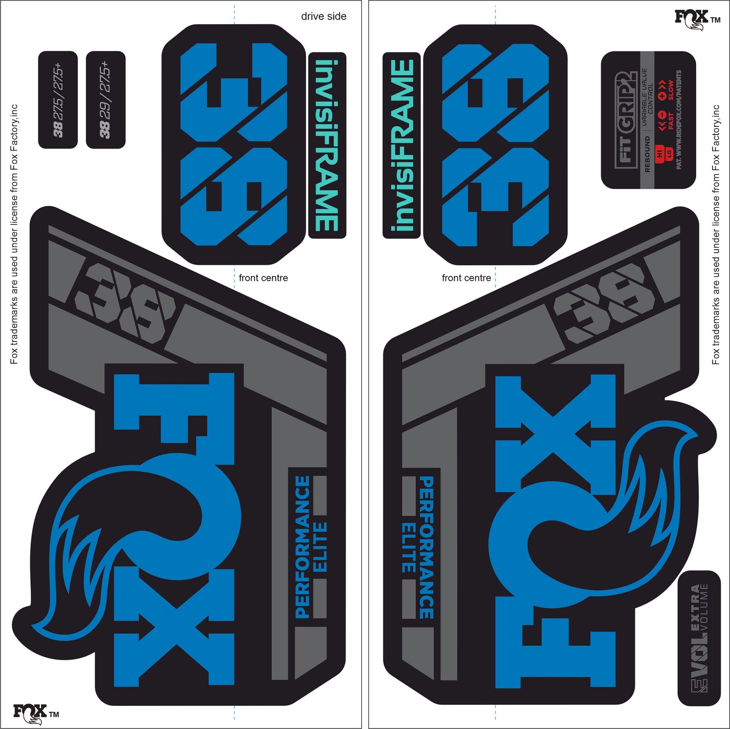 Fox 38 Performance Elite 2021 Decals